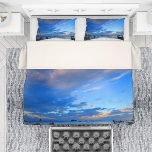 3d blue sea sky boat bedding set bedroom decor 4998 scaled