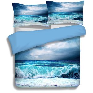 3d blue sea wave bedding set bedroom decor 1496