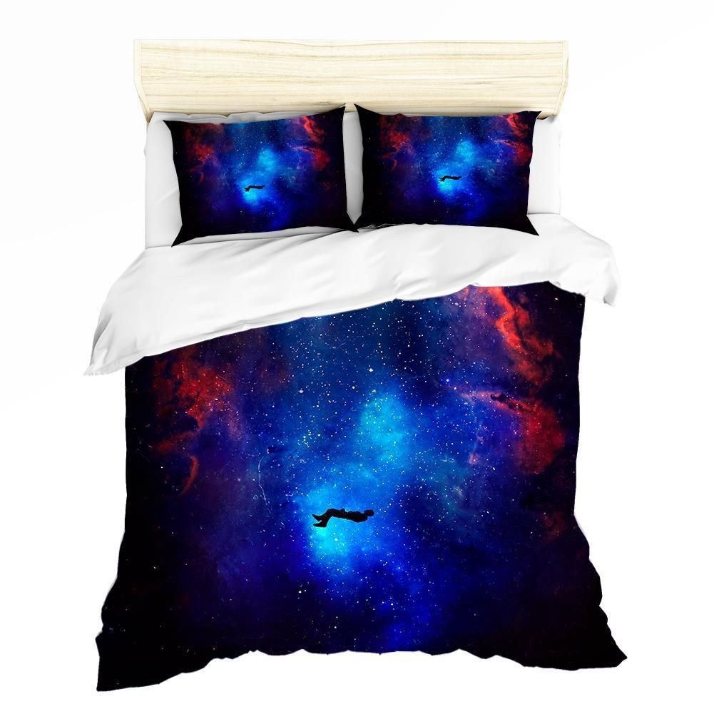 3D Blue Starry Sky Universe Bedding Set Bedroom Decor 3d blue starry sky universe bedding set bedroom decor 8359