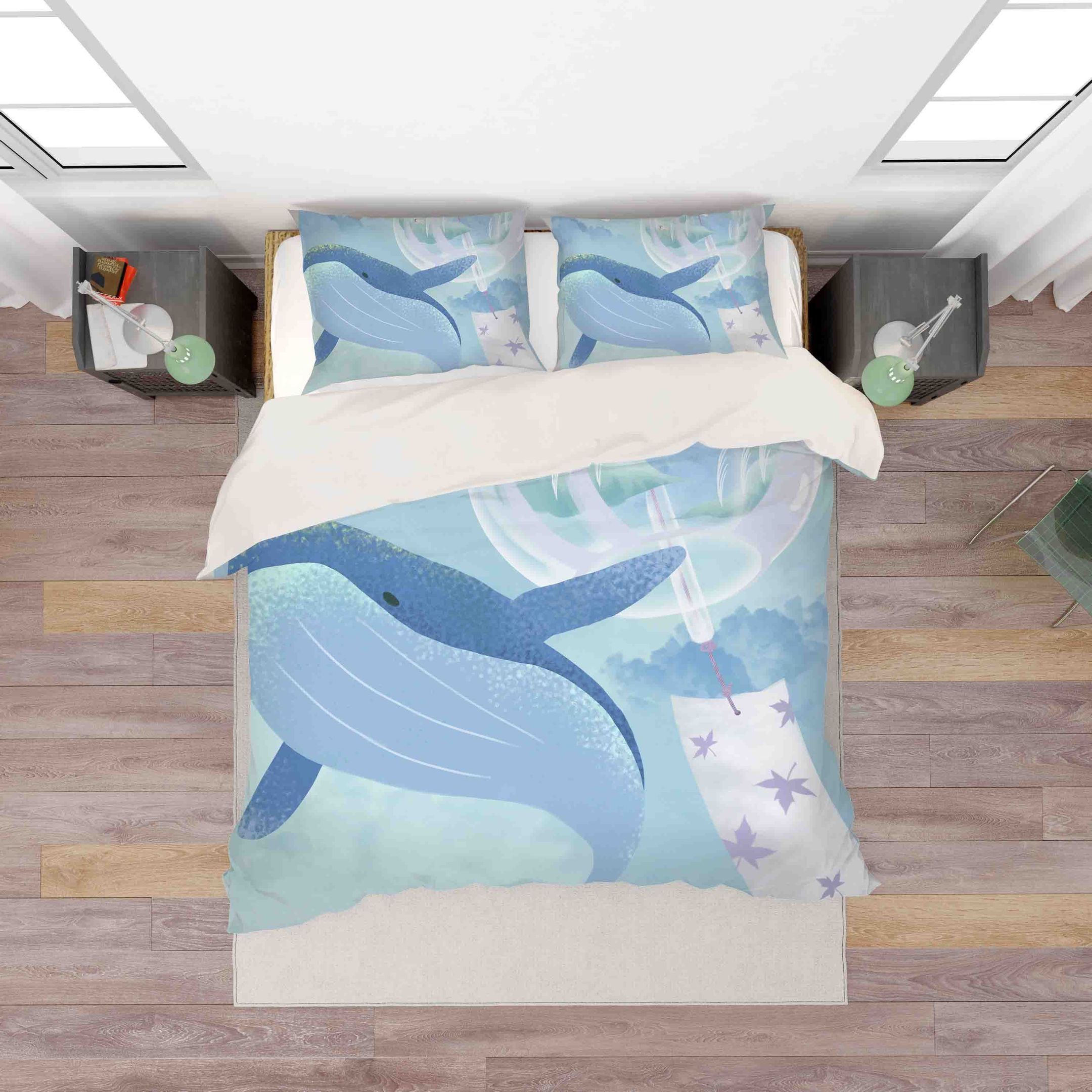 3D Blue Whale Bedding Set Bedroom Decor 3d blue whale bedding set bedroom decor 3467