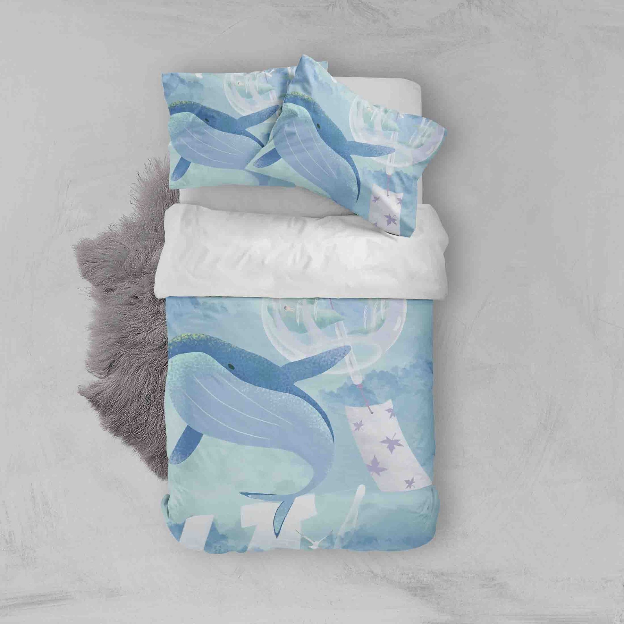 3D Blue Whale Bedding Set Bedroom Decor 3d blue whale bedding set bedroom decor 7081