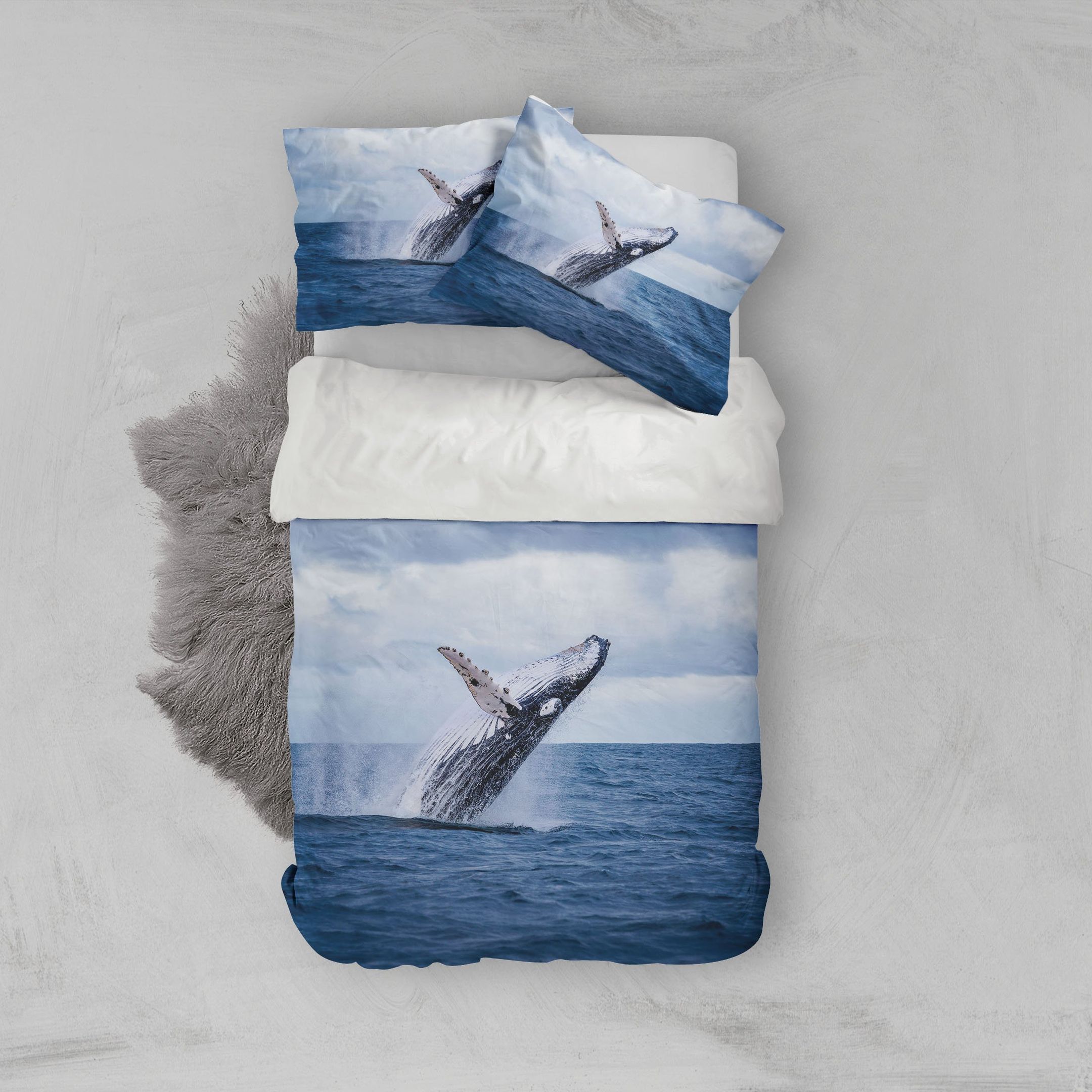 3D Blue Whale Sea Printed Bedding Set Bedroom Decor 3d blue whale sea printed bedding set bedroom decor 2387