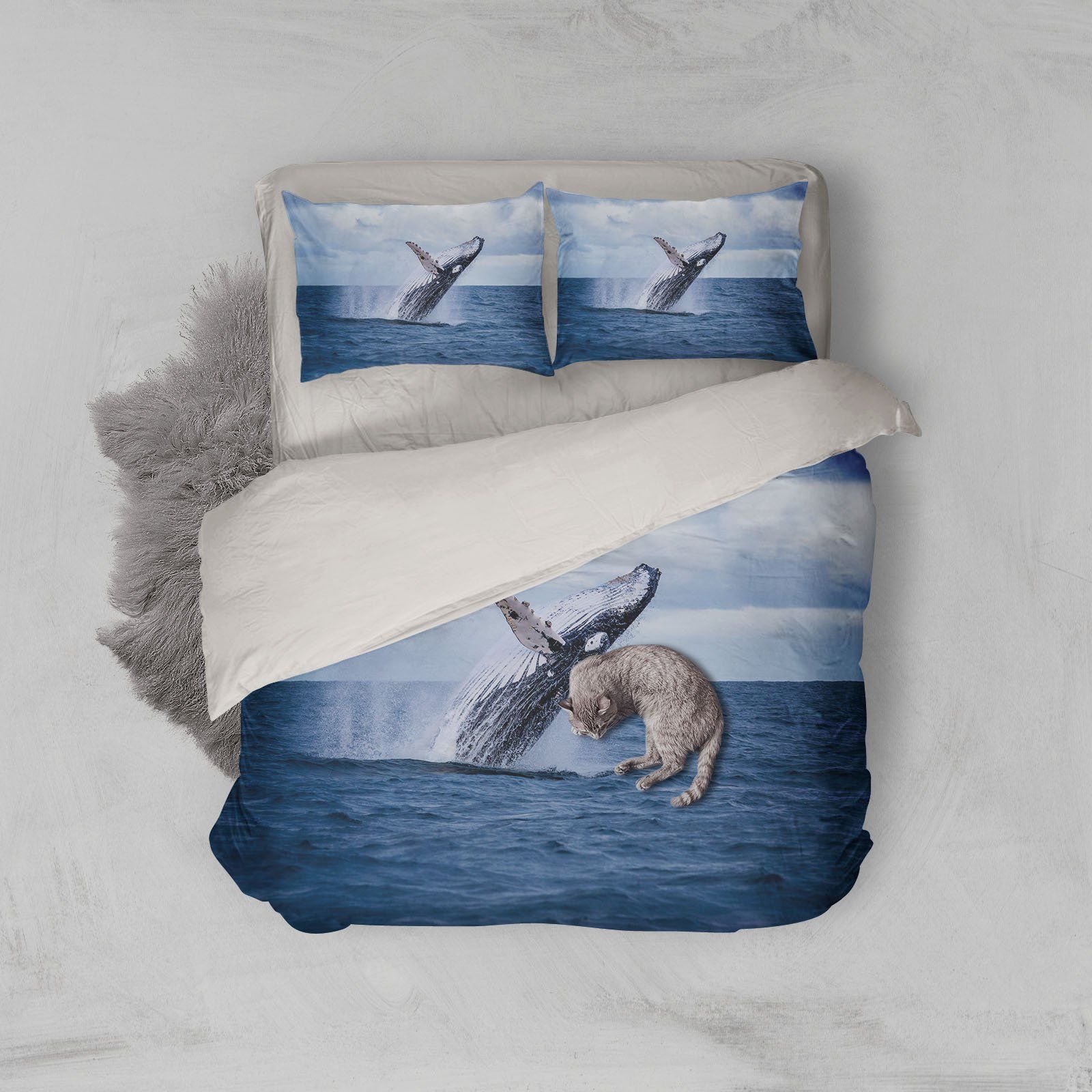 3D Blue Whale Sea Printed Bedding Set Bedroom Decor 3d blue whale sea printed bedding set bedroom decor 4356