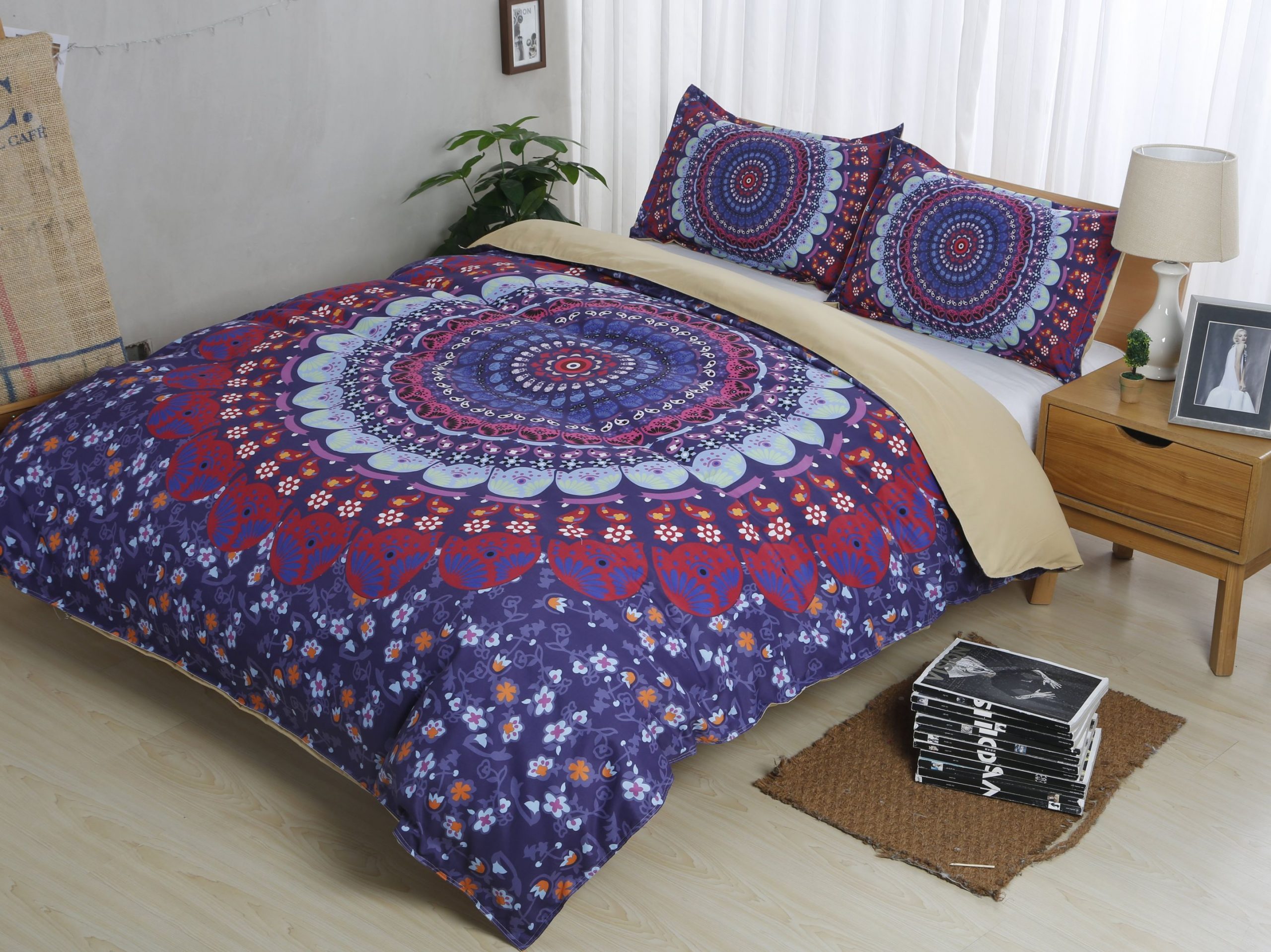 3D Bohemian Purple Bedding Set Bedroom Decor 3d bohemian purple bedding set bedroom decor 5411 scaled