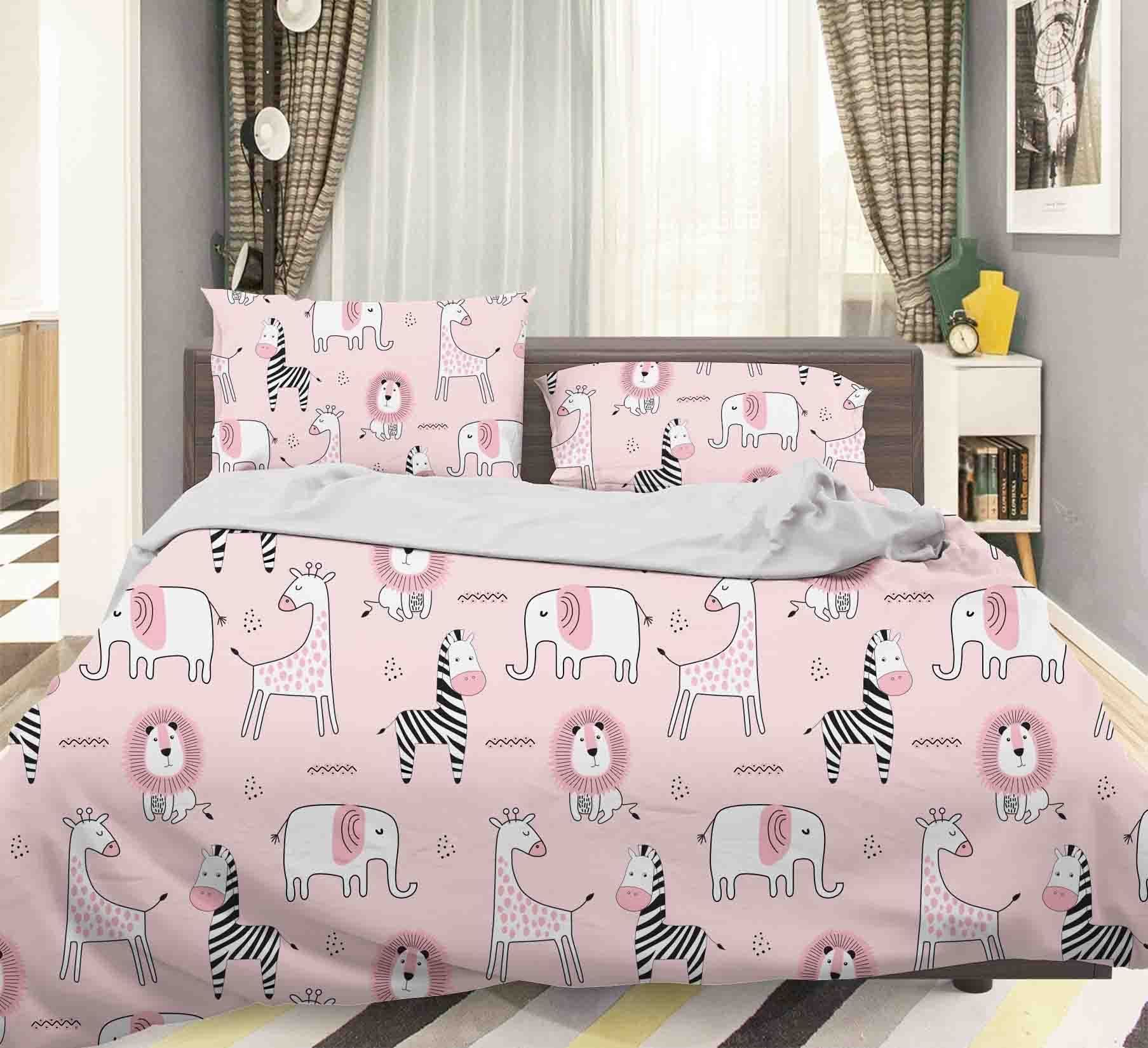 3D Cartoon Elephant Zebra Bedding Set Bedroom Decor 3d cartoon elephant zebra bedding set bedroom decor 5809