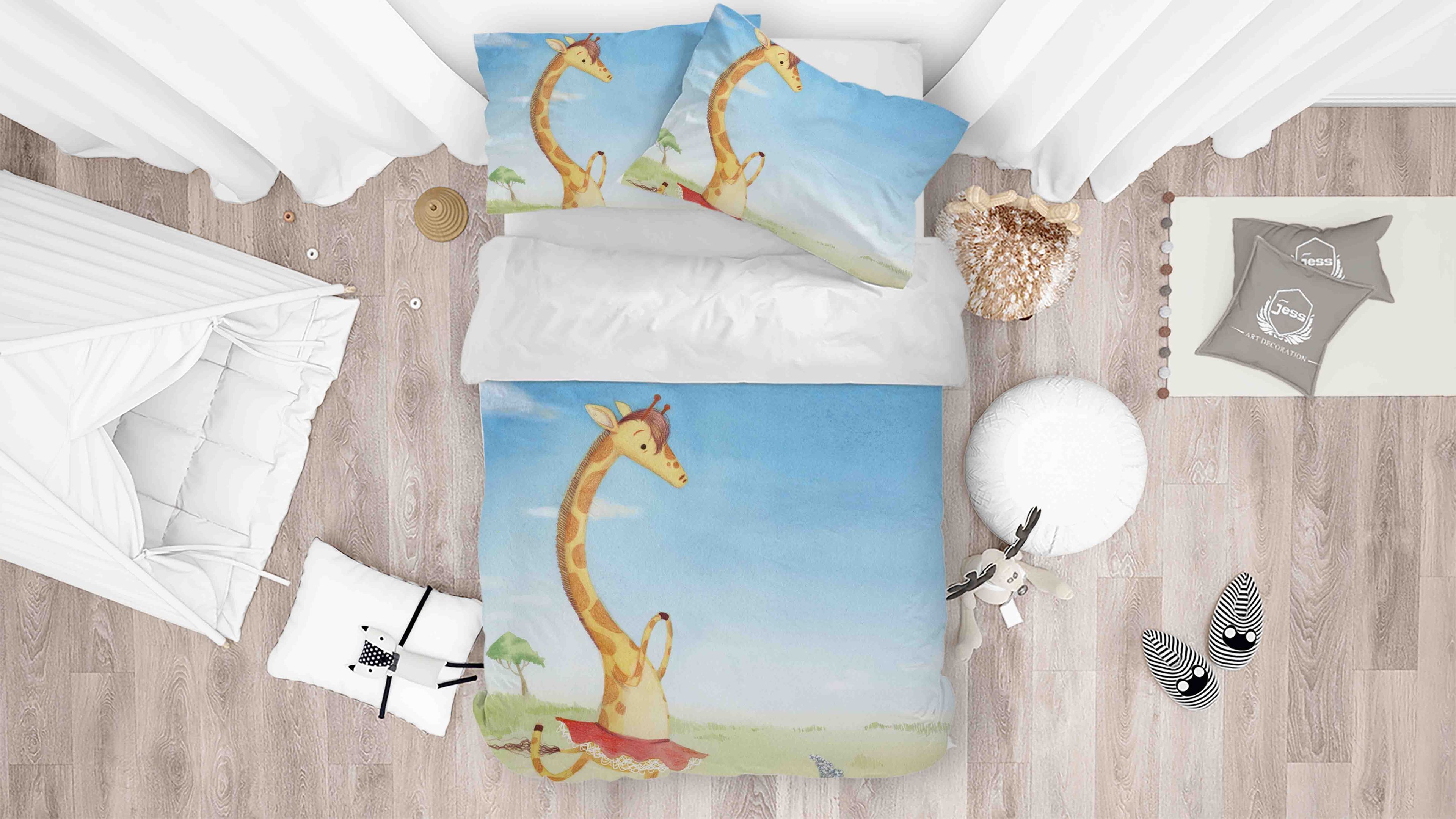 3d cartoon giraffe bedding set bedroom decor 4005 scaled