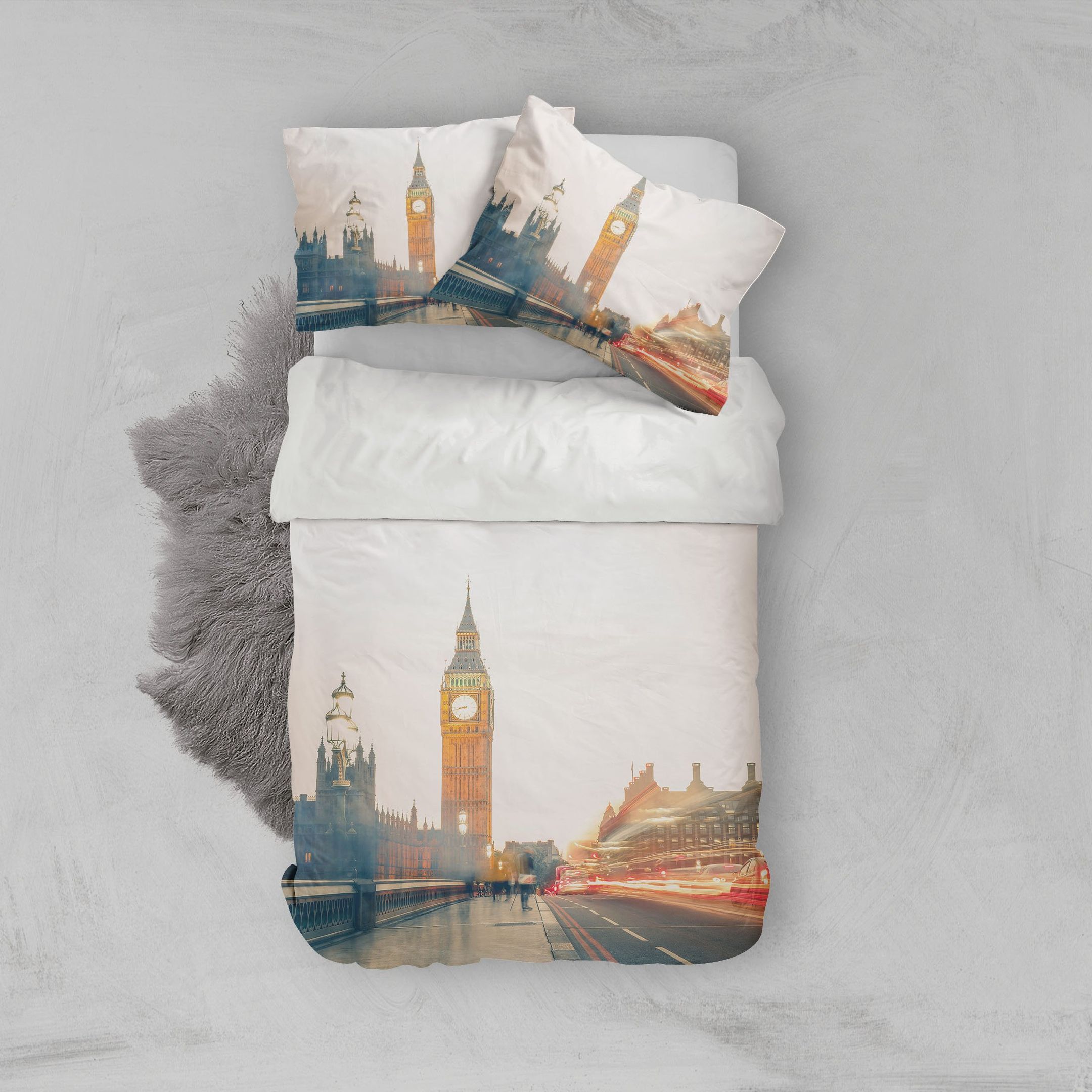 3d city building big ben bedding set bedroom decor 8851