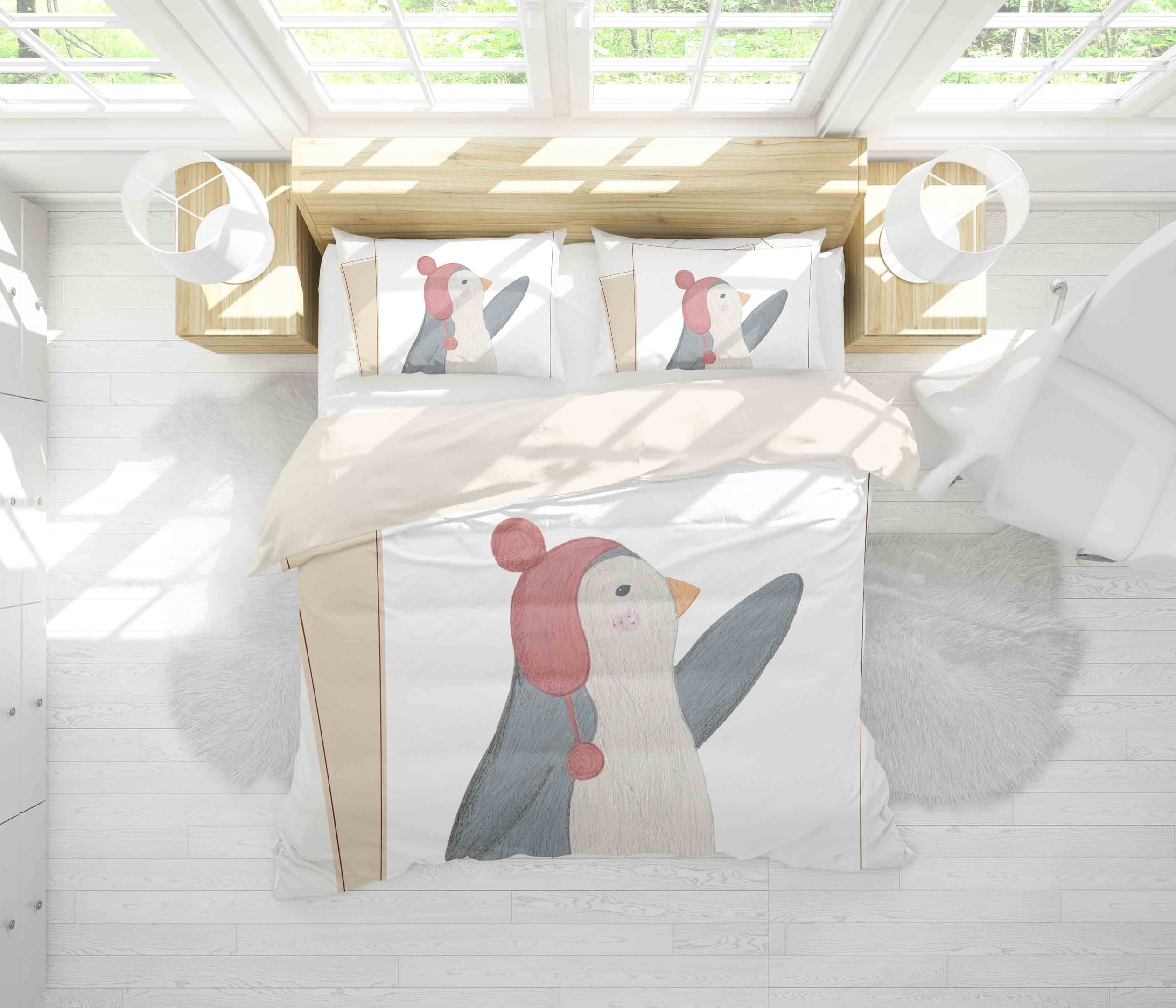 3D Color Cartoon Penguin Bedding Set Bedroom Decor 3d color cartoon penguin bedding set bedroom decor 2957