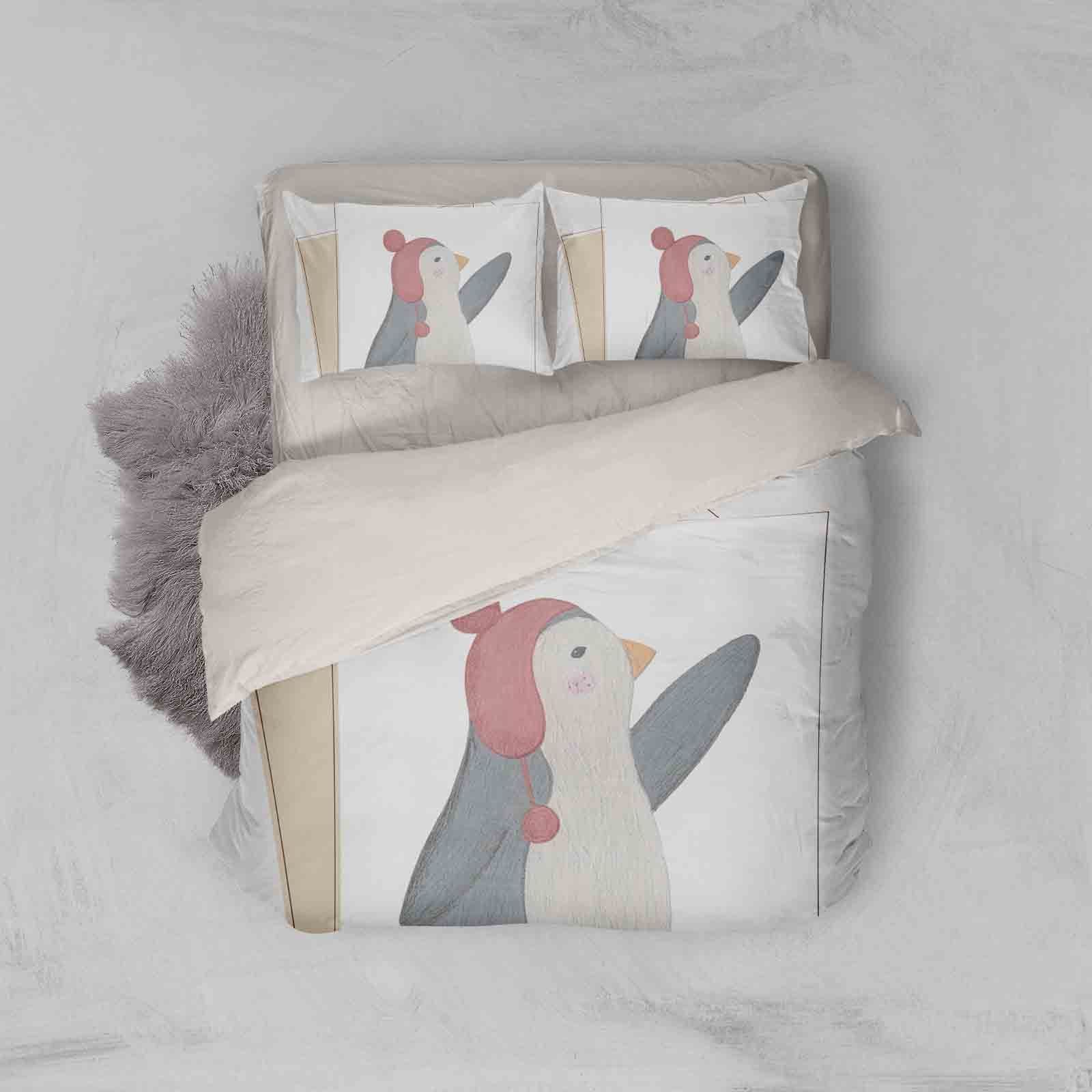 3D Color Cartoon Penguin Bedding Set Bedroom Decor 3d color cartoon penguin bedding set bedroom decor 3999