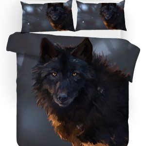 3d dark black wolf bedding set bedroom decor 3109