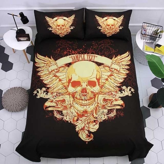 3d dark skull post mortem printed bedding set bedroom decor 4103