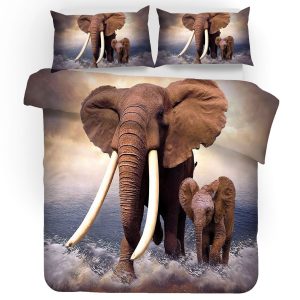 3d elephant and her kid bedding set bedroom decor 6919