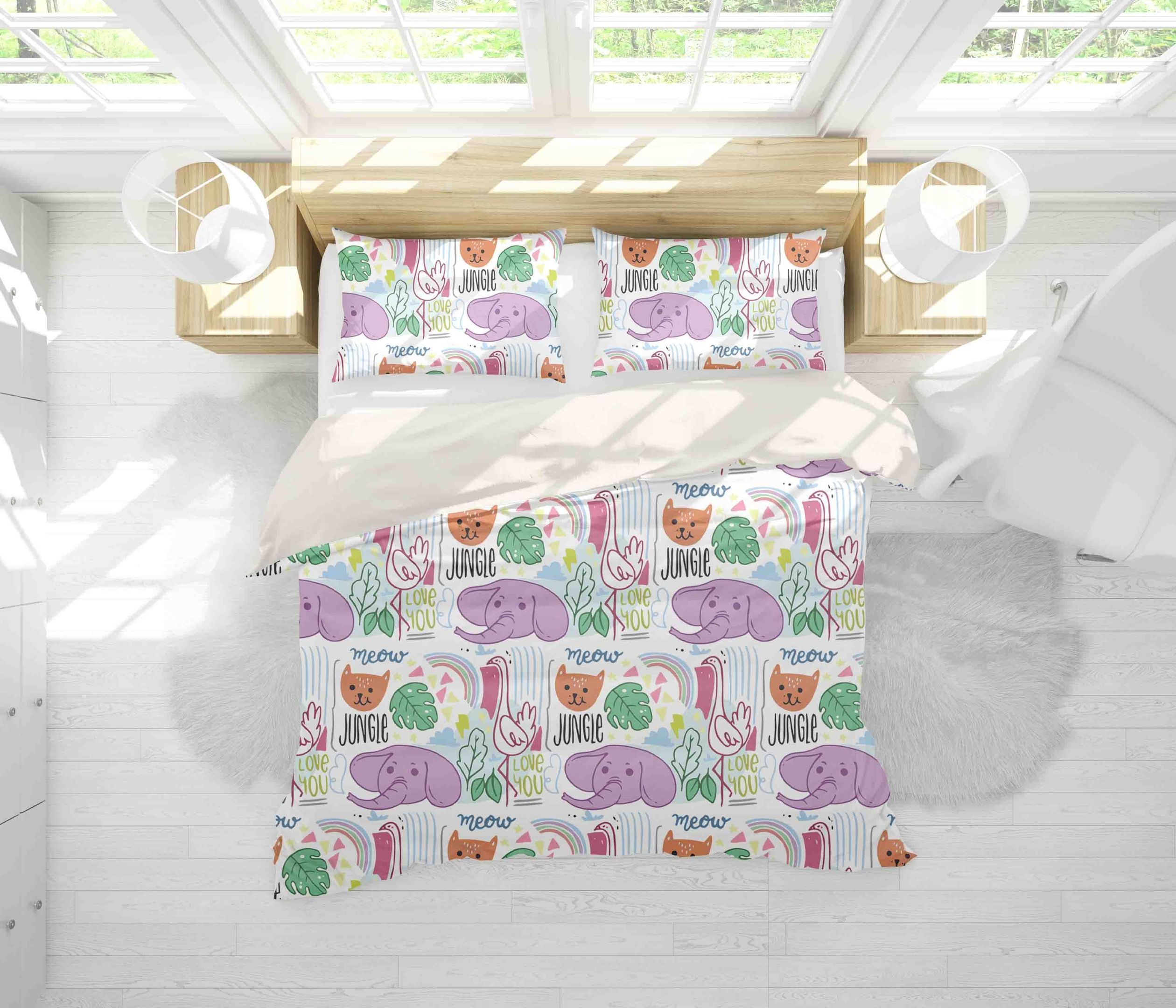 3d elephant cat bedding set bedroom decor 3134