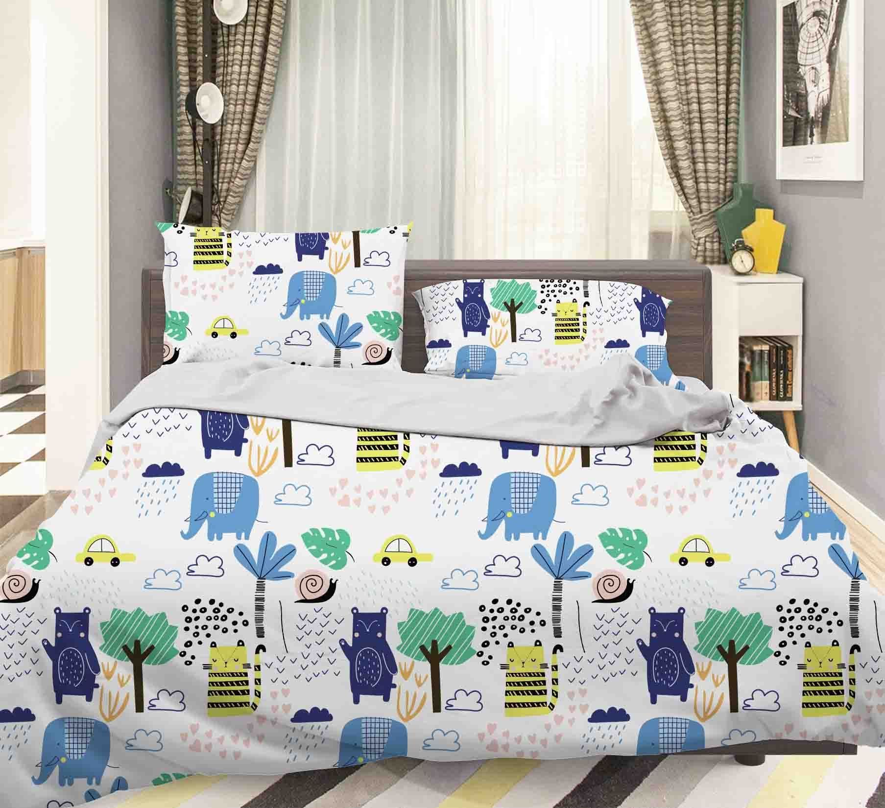3d elephant coconut tree bedding set bedroom decor 1554
