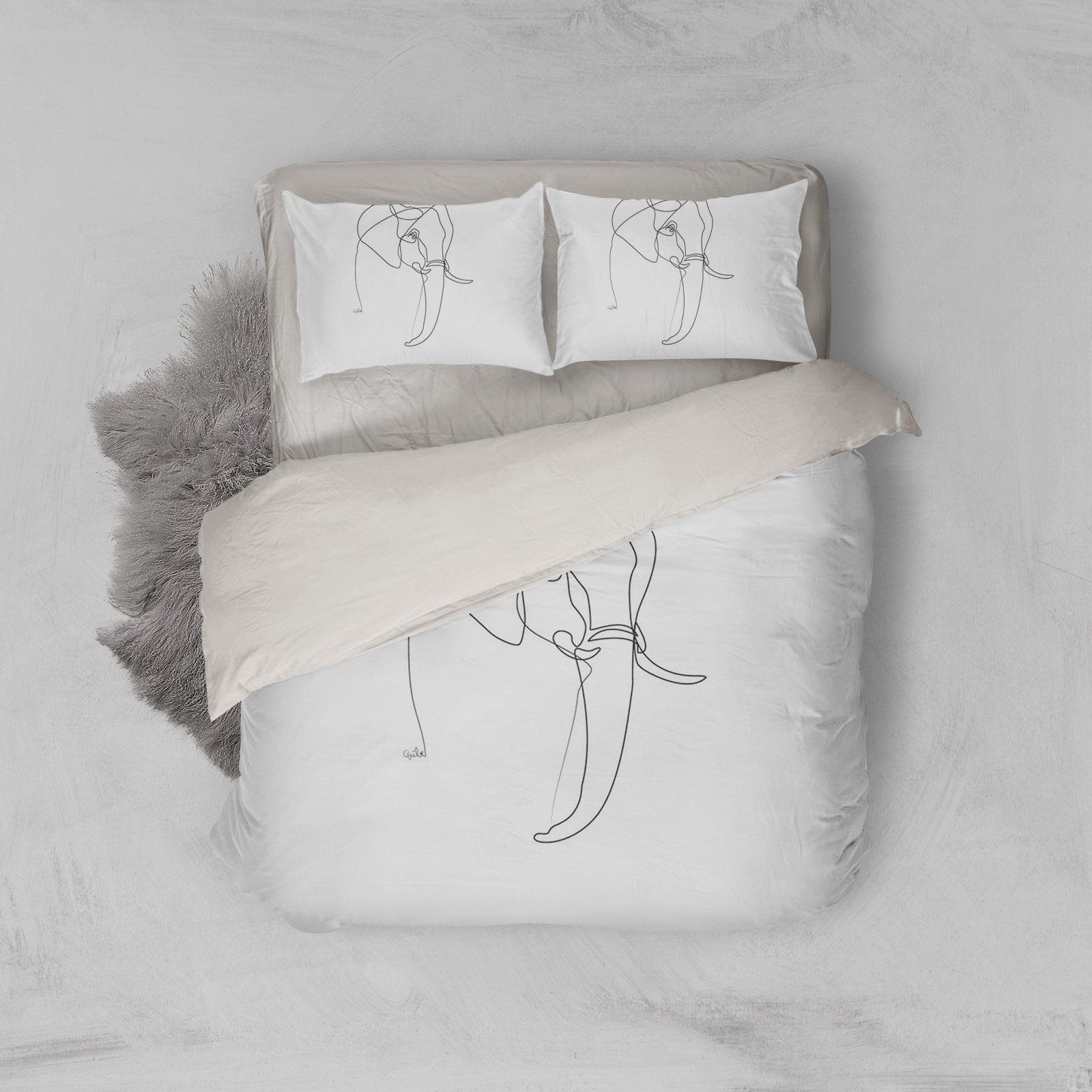 3d elephant simple line drawing bedding set bedroom decor 5962
