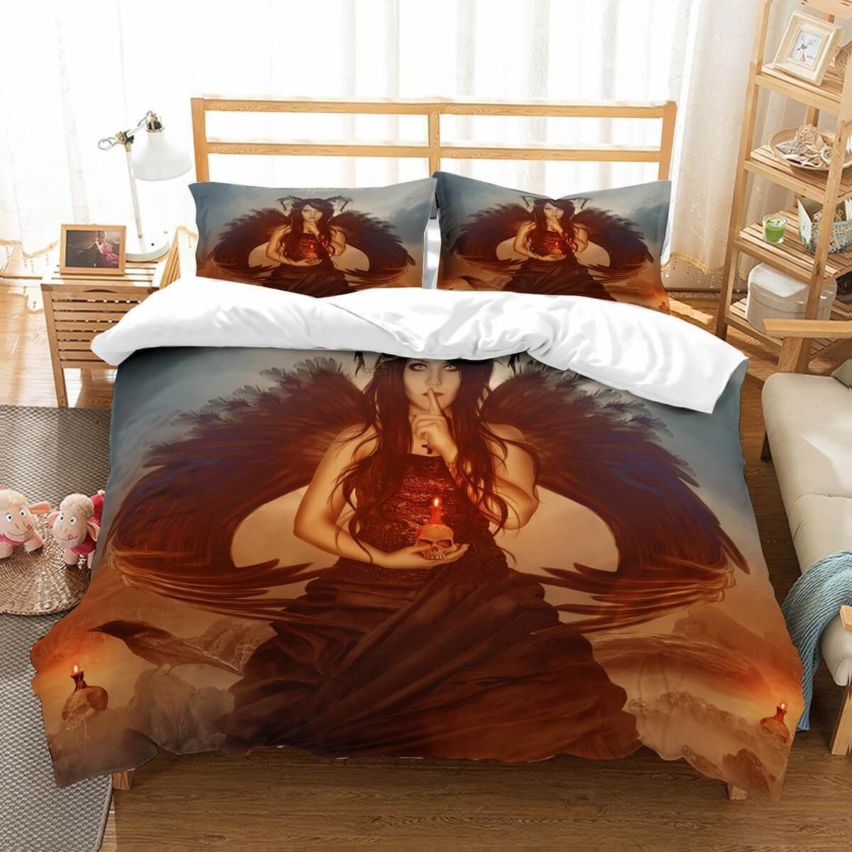 3D Fantasy Wings Silent Bedding Set Bedroom Decor 3d fantasy wings silent bedding set bedroom decor 7939