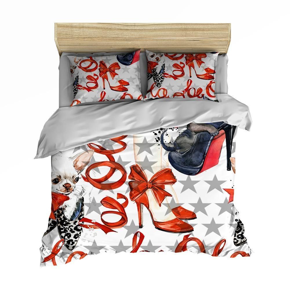 3D High Heels Dog Star Bedding Set Bedroom Decor 3d high heels dog star bedding set bedroom decor 2173