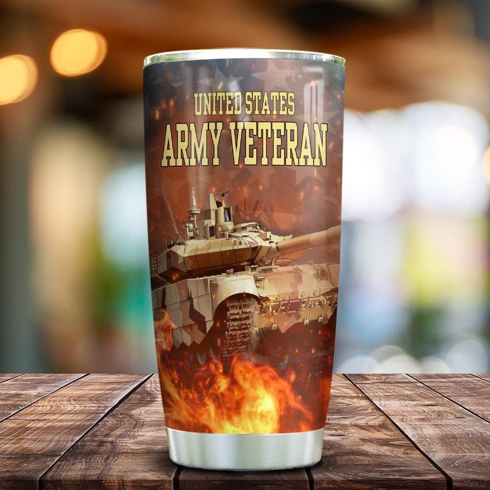 3d picture veteran personalized stainless steel tumbler 5179