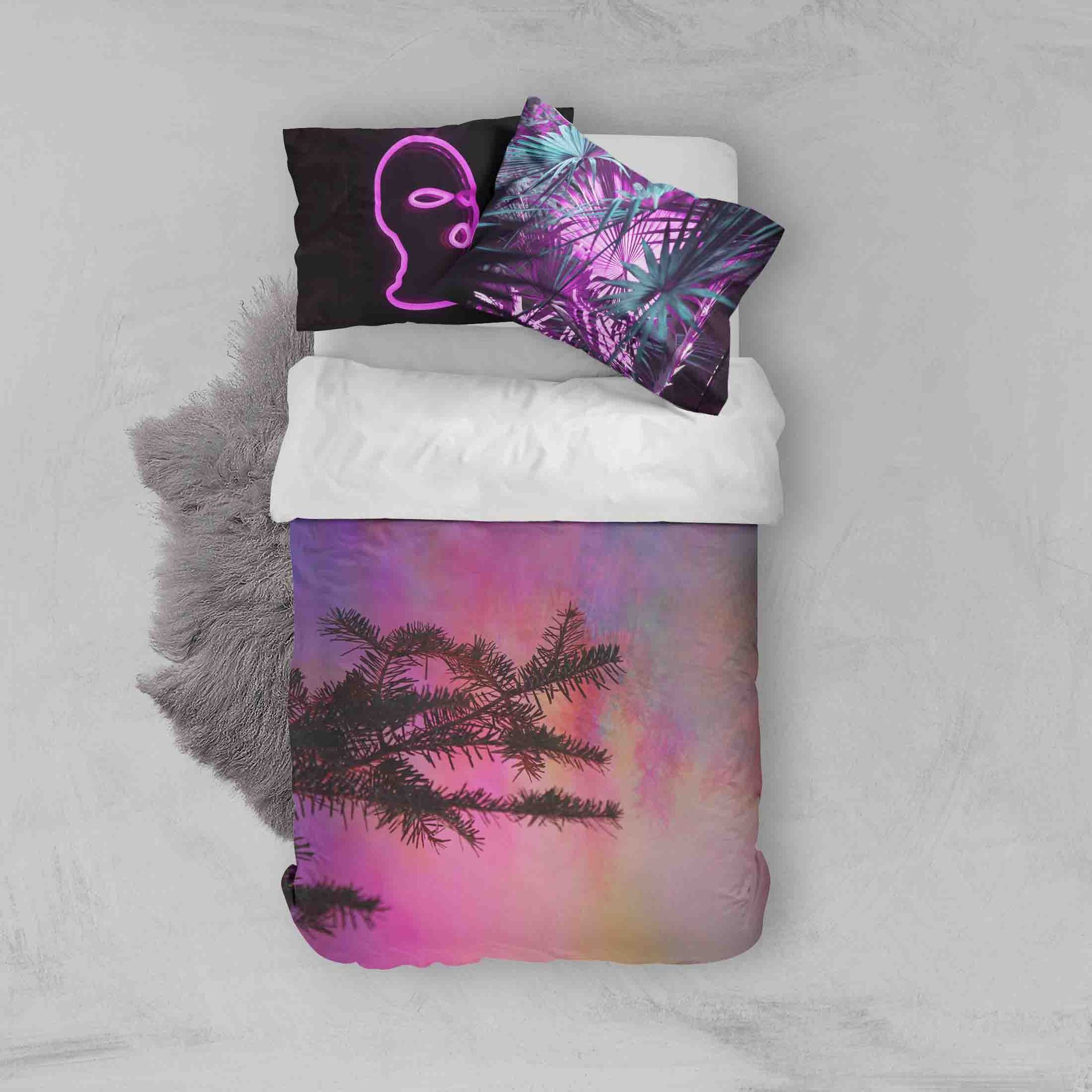 3D Purple Sky Tree Bedding Set Bedroom Decor 3d purple sky tree bedding set bedroom decor 4656