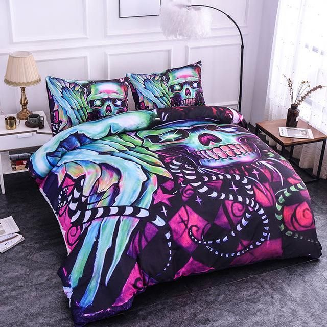 3d skull snake tail bedding set bedroom decor 4057