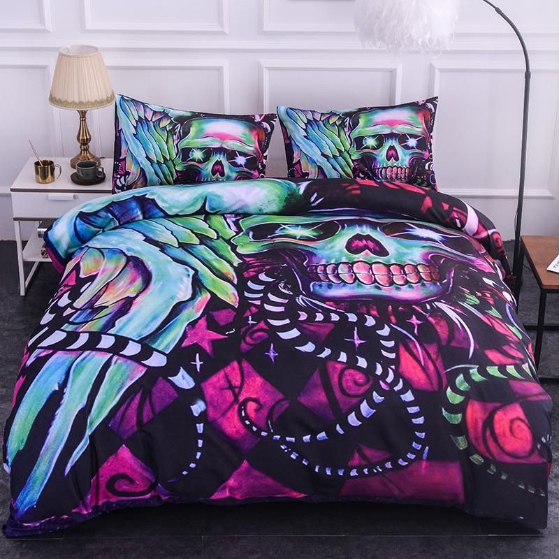 3d skull snake tail bedding set bedroom decor 5602