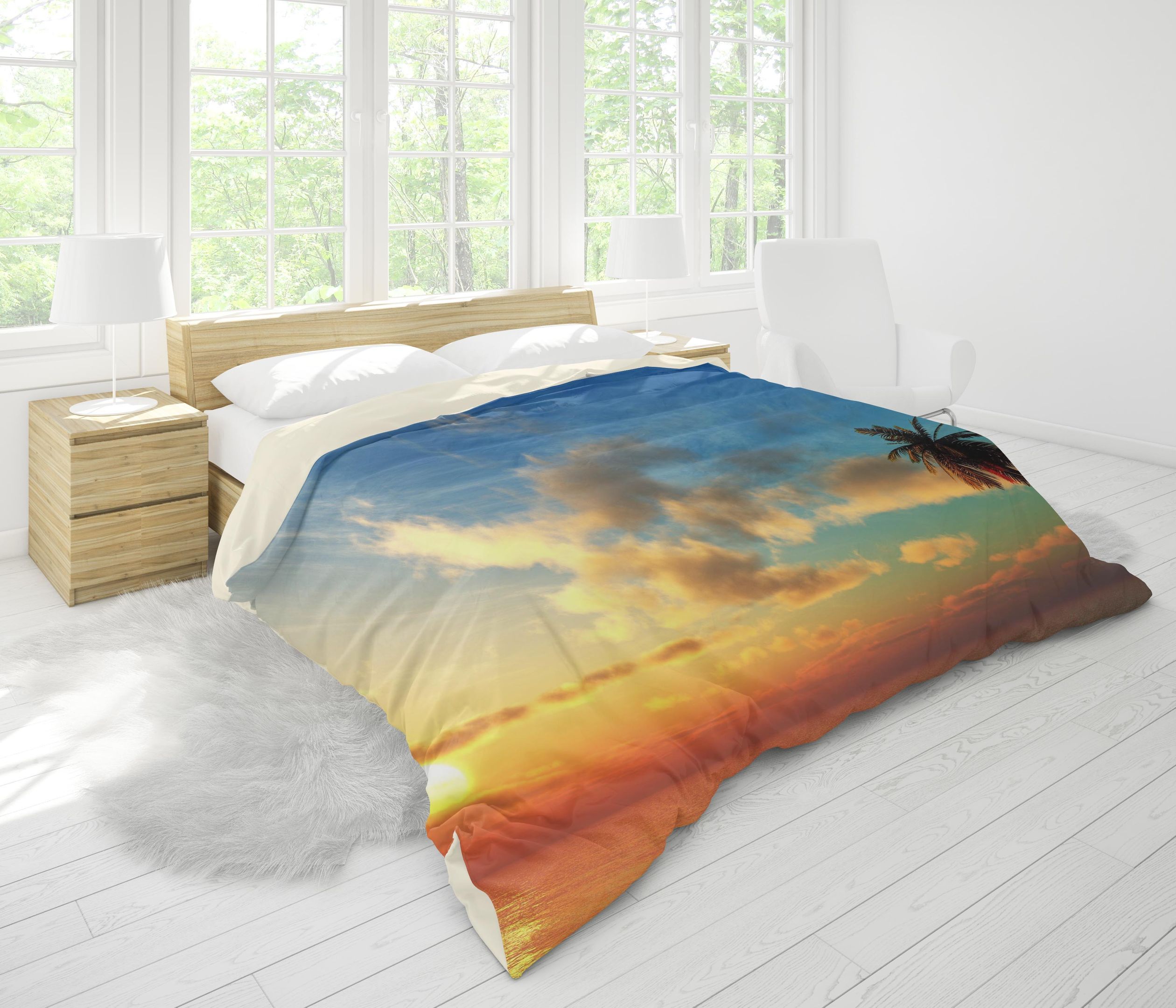 3d sky sea coconut tree bedding set bedroom decor 3331