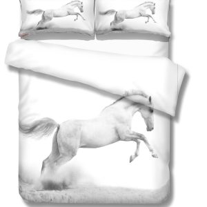 3d snowfield black white animals horse bedding set bedroom decor 5000