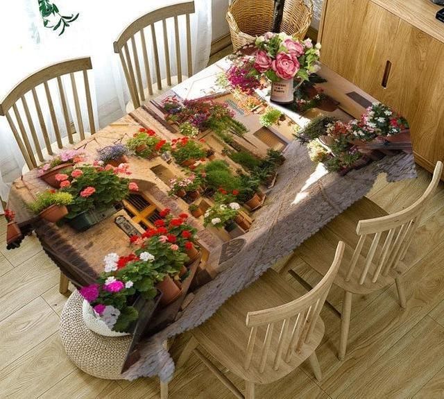 3D Tablecloth Rectangular Exquisite Assorted Prints Home Textile Table Decor