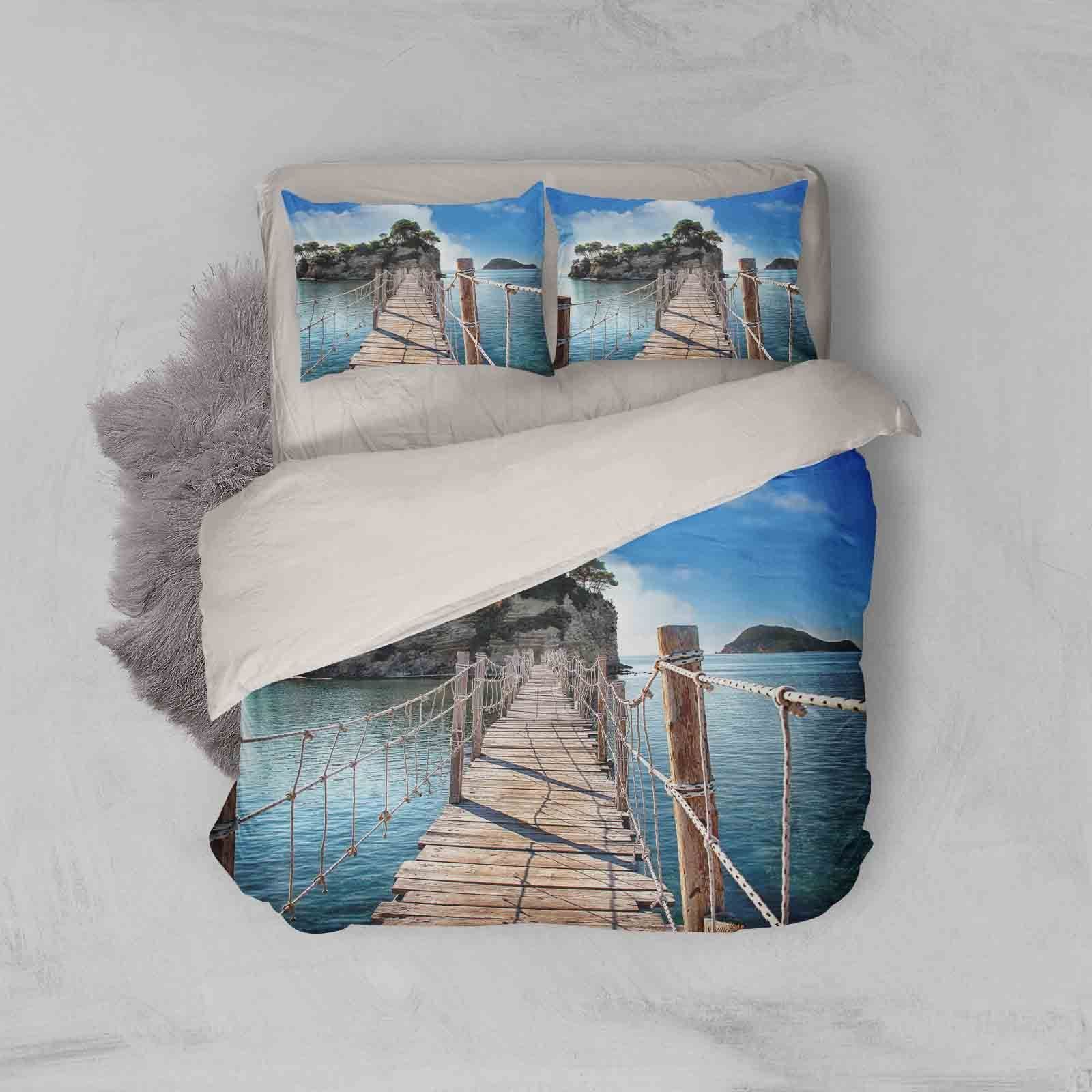 3D Trestle Sea Scenery Bedding Set Bedroom Decor 3d trestle sea scenery bedding set bedroom decor 5911