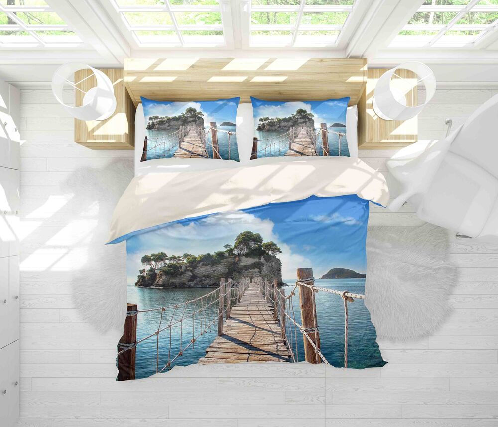 3D Trestle Sea Scenery Bedding Set Bedroom Decor 3d trestle sea scenery bedding set bedroom decor 6673