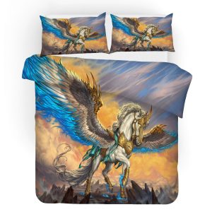 3d white myth horse bedding set bedroom decor 3377