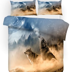 3d wolf forest star sky bedding set bedroom decor 6802