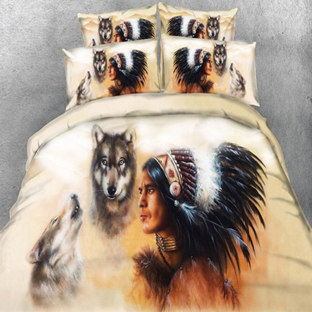 3d wolf ice and fire printed bedding set bedroom decor 7300