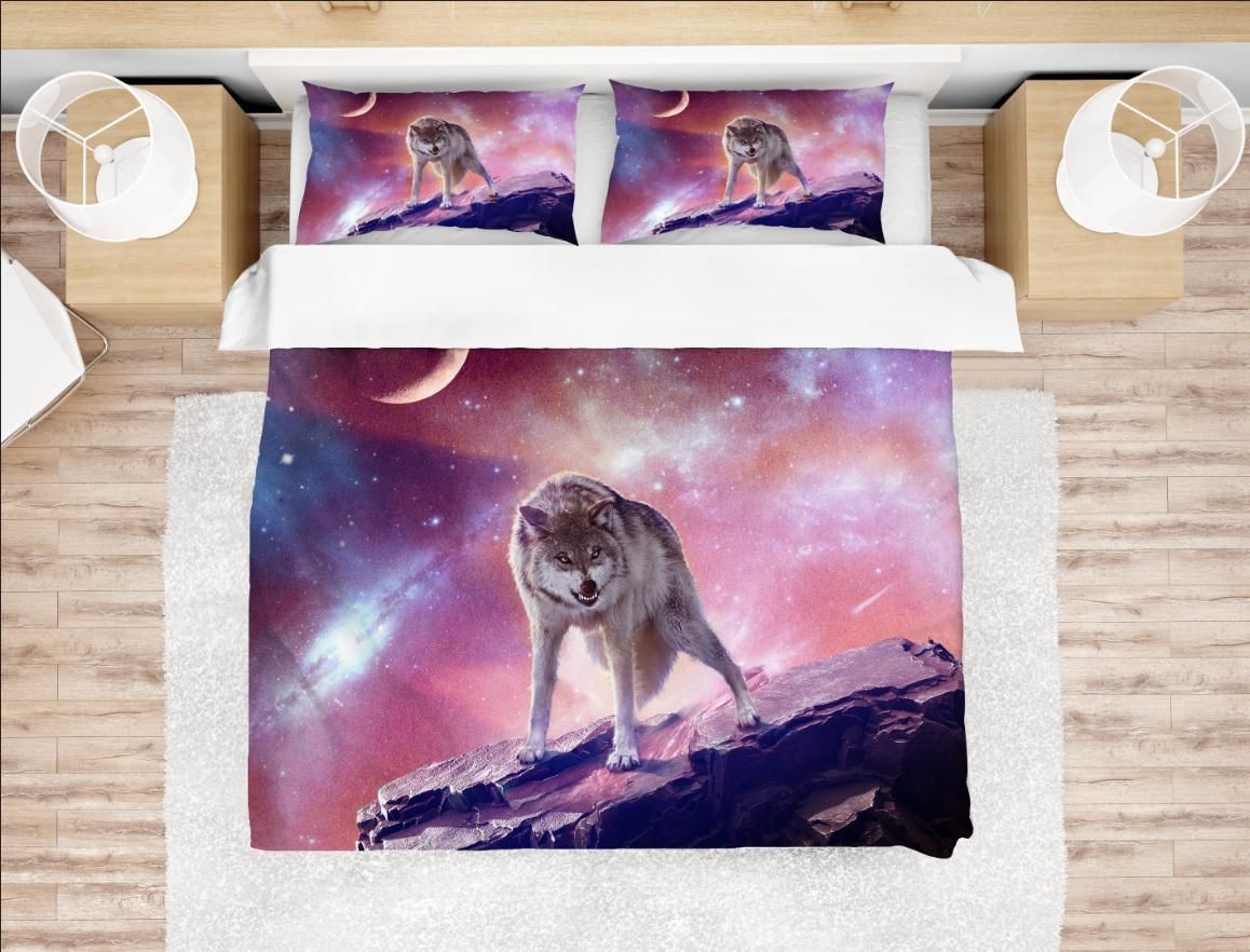 3d wolf star sky bedding set bedroom decor 5492