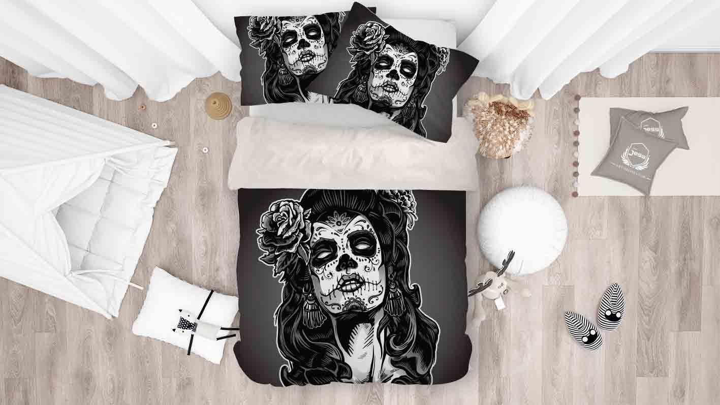 3d woman skeleton bedding set bedroom decor 3634