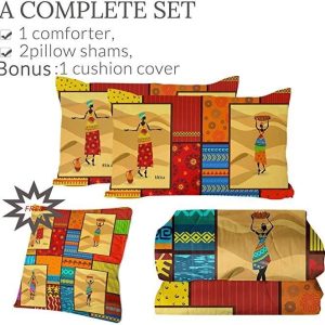 4 pieces african ladies duvet cover bedding set 3081