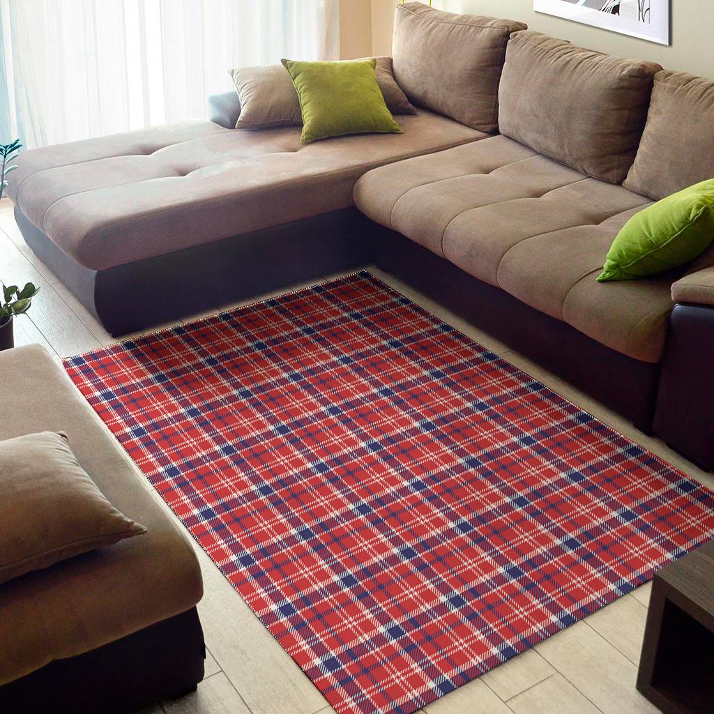 4th of july american plaid print area rug floor decor 3067