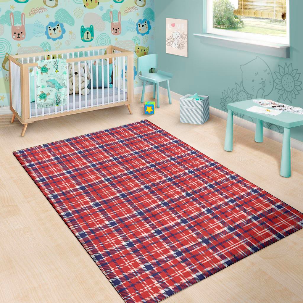 4th of july american plaid print area rug floor decor 8827