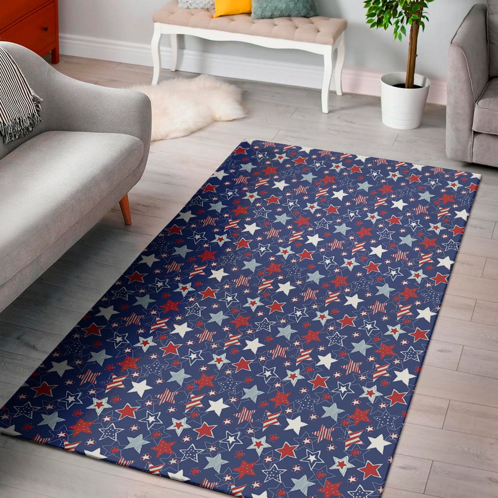 4th of july american star pattern print area rug floor decor 4140