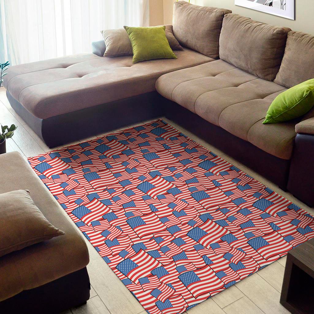 4th of july usa flag pattern print area rug floor decor 8356