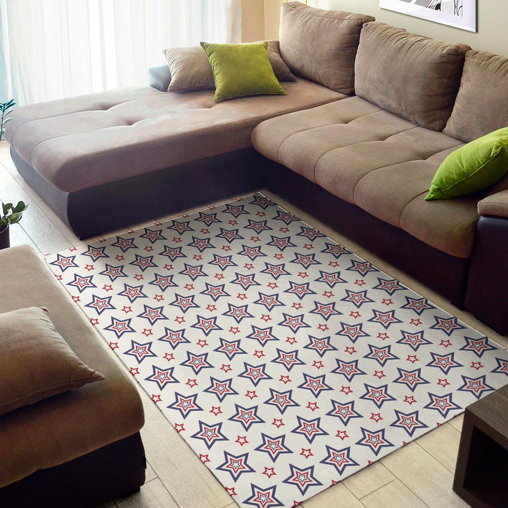 4th of july usa star pattern print area rug floor decor 1675