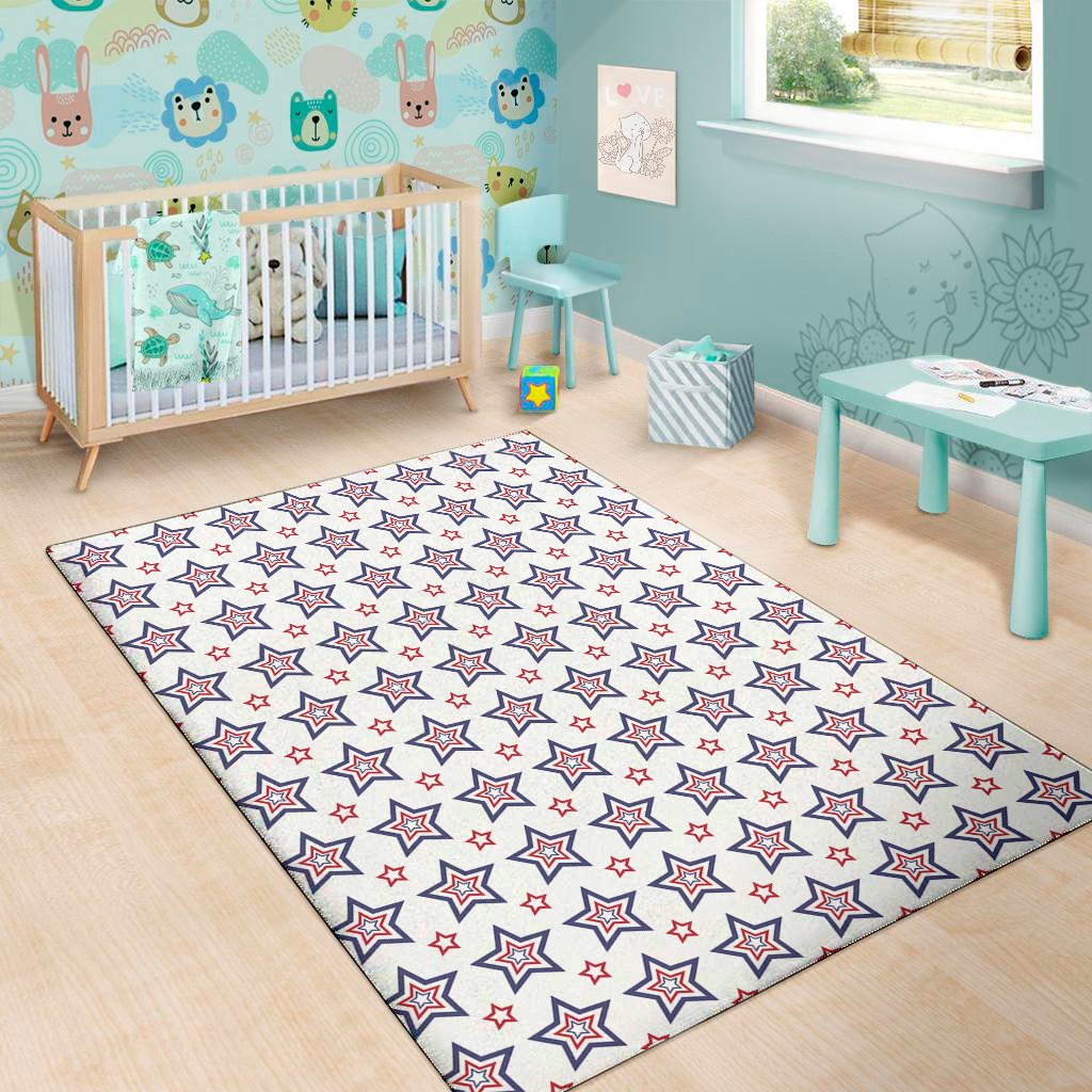 4th of july usa star pattern print area rug floor decor 2612