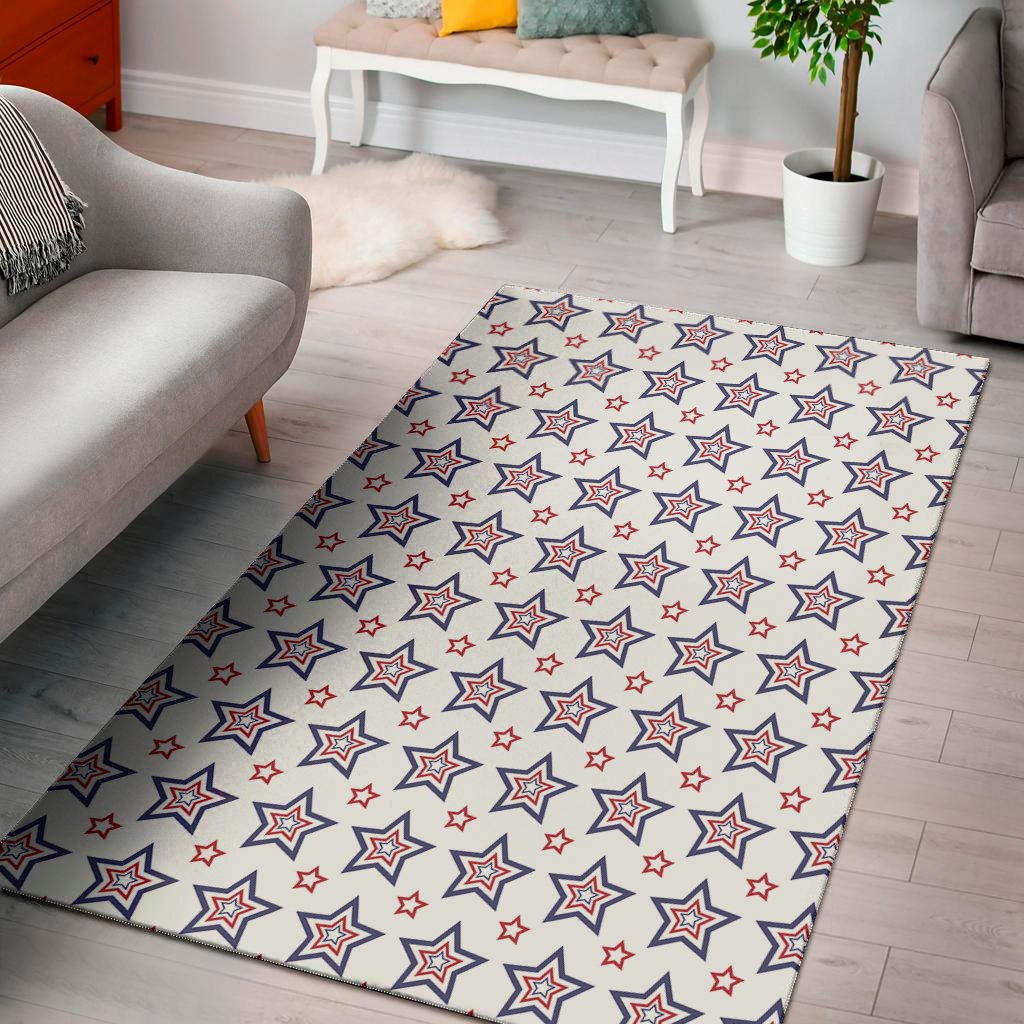4th of july usa star pattern print area rug floor decor 3147