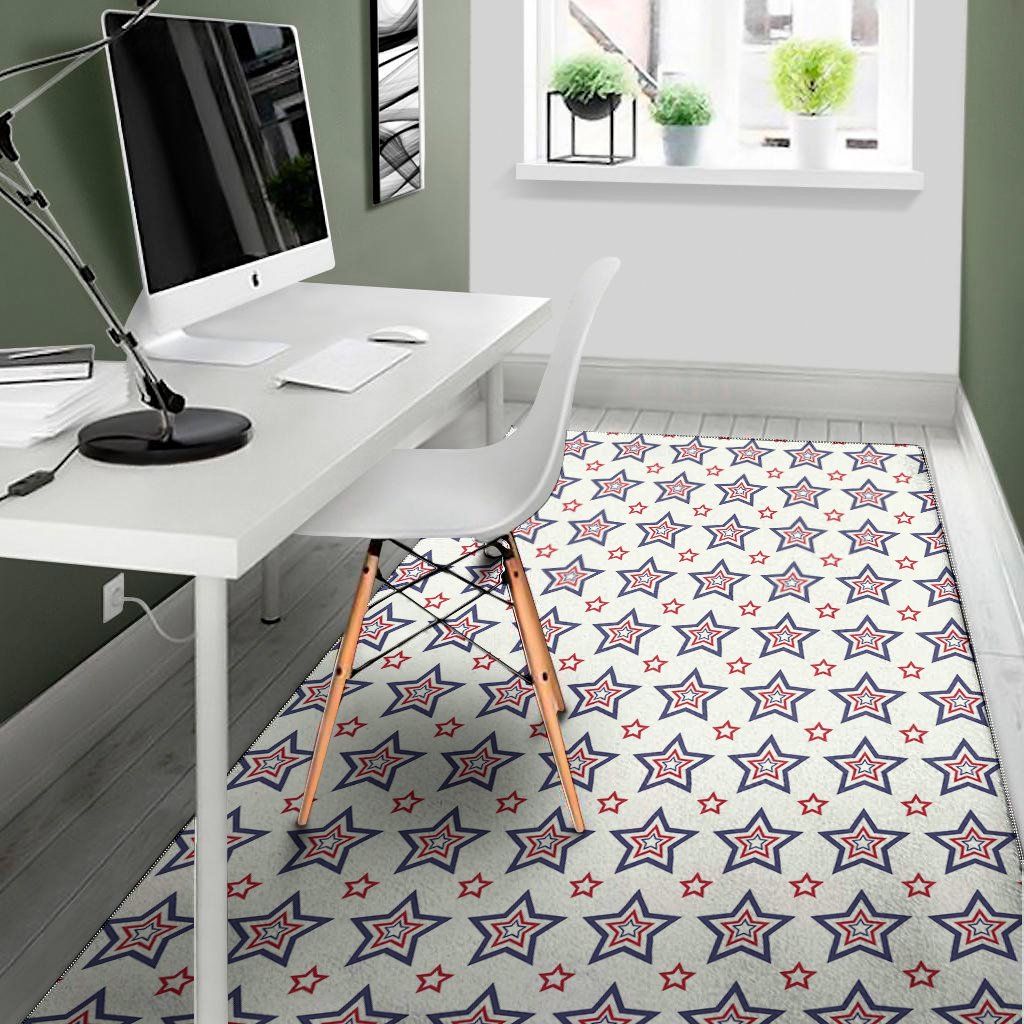 4th of july usa star pattern print area rug floor decor 7858