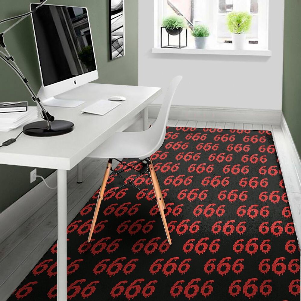 666 satan pattern print area rug floor decor 5431