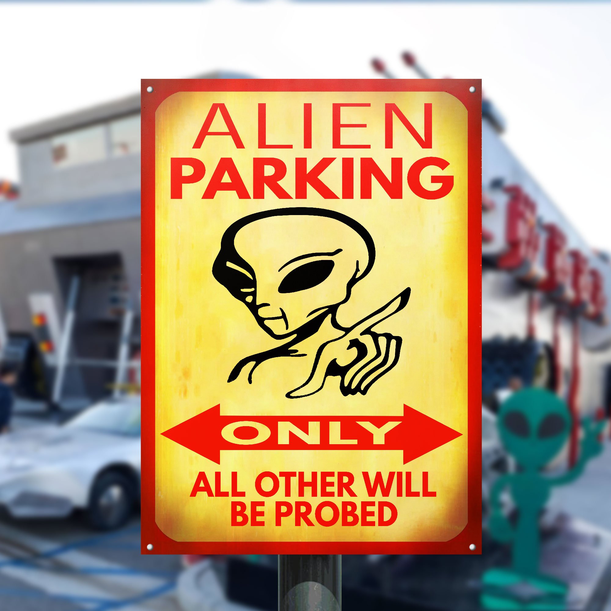 Alien Parking Only Customized Classic Metal Signs