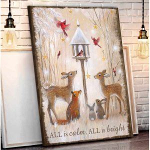 All Is Calm All Is Bright Canvas Prints Wall Art Decor 1