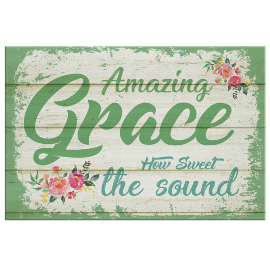 Amazing Grace How Sweet The Sound Canvas Wall Art Christian Wall Art 2