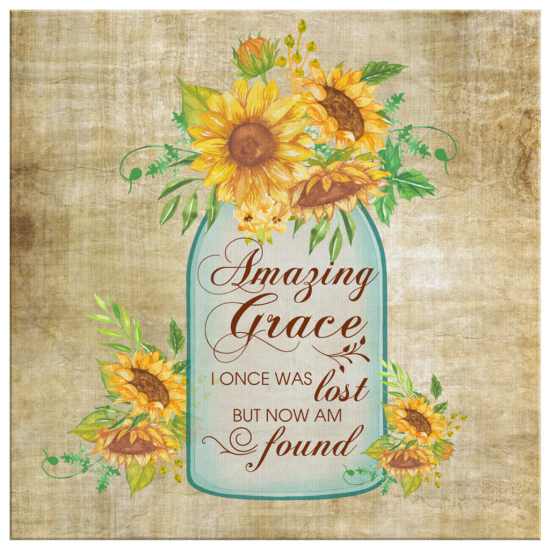 Amazing Grace I Once Was Lost But Now Am Found Canvas Wall Art 2