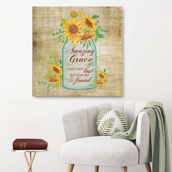 Amazing Grace I Once Was Lost But Now Am Found Canvas Wall Art